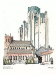 水彩建筑插画
