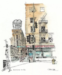 水彩建筑插画
