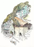水彩建筑插画