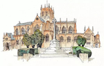 水彩建筑插画