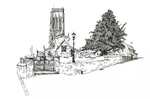 水彩建筑插画
