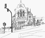水彩建筑插画