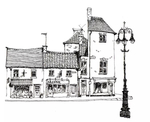 水彩建筑插画