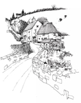 水彩建筑插画