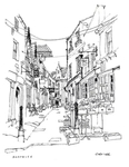 水彩建筑插画