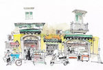 水彩建筑插画