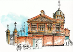 水彩建筑插画