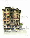 水彩建筑插画