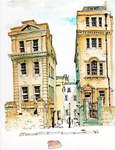 水彩建筑插画