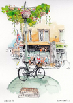 水彩建筑插画