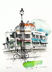 水彩建筑插画
