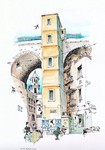 水彩建筑插画