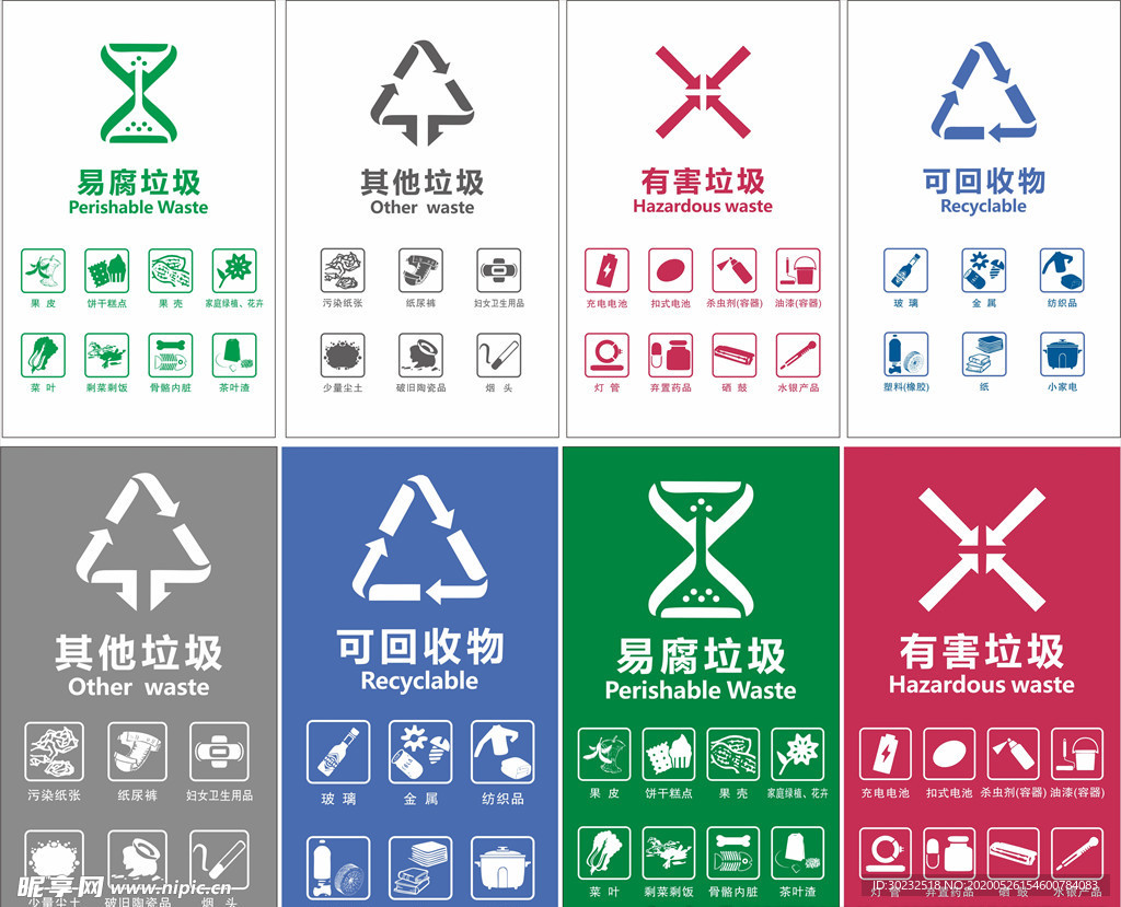 2020年新版垃圾分类图标