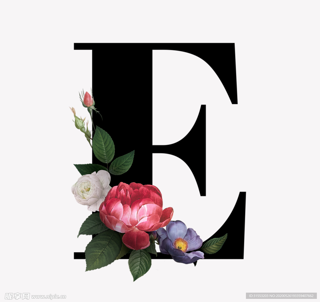 花 字母 E