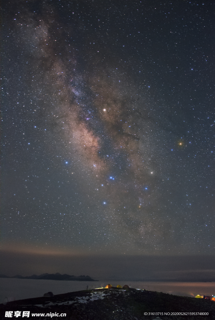 二郎山红岩顶银河星空云海风光