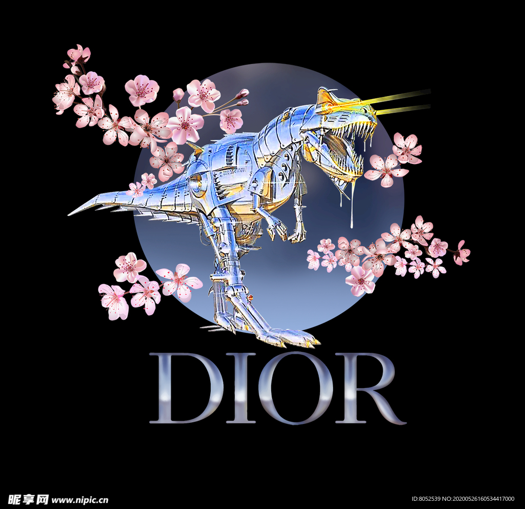 品牌图案 梅花 恐龙 印花