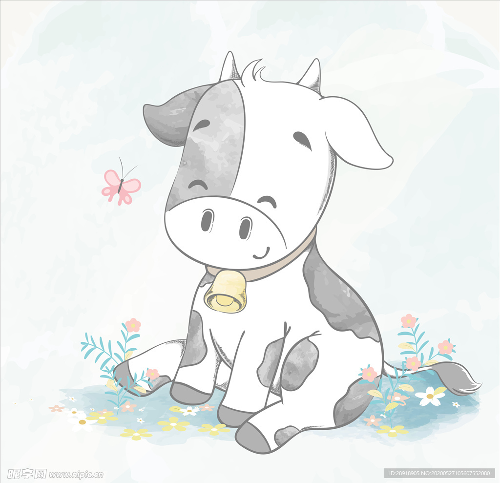 手绘奶牛设计图__其他_动漫动画_设计图库_昵图网nipic.com
