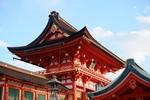 日式寺庙红色复古背景素材