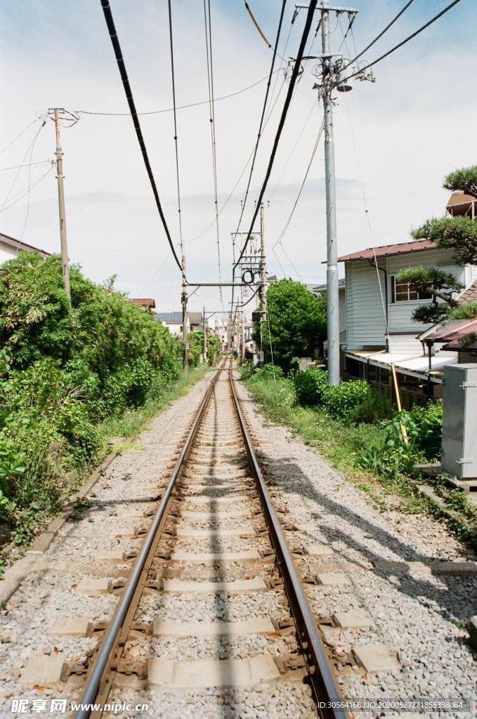 铁路夏季清新合成背景素材