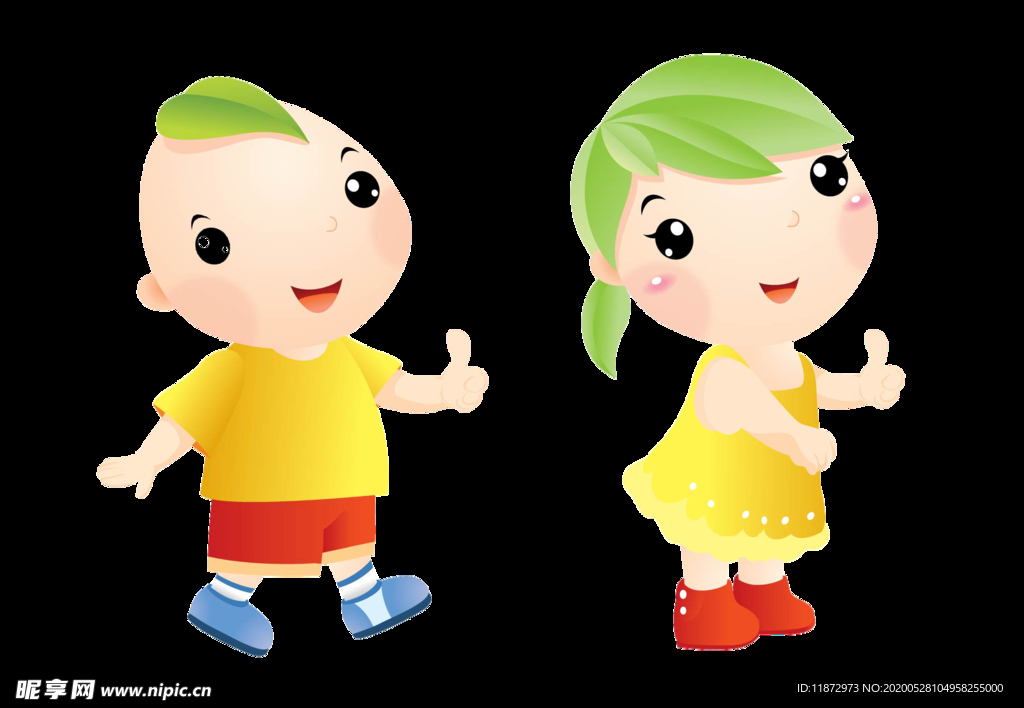 吉祥物卡通形象男女小孩设计