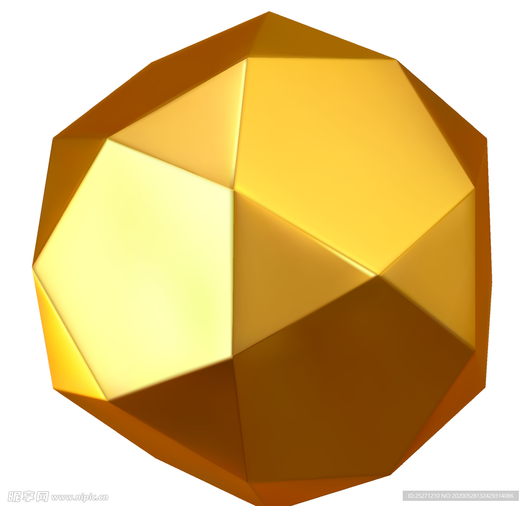 金色漂浮几何体
