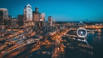 城市建筑企业天空蓝色背景素材