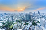 城市建筑大楼天空蓝色背景素材