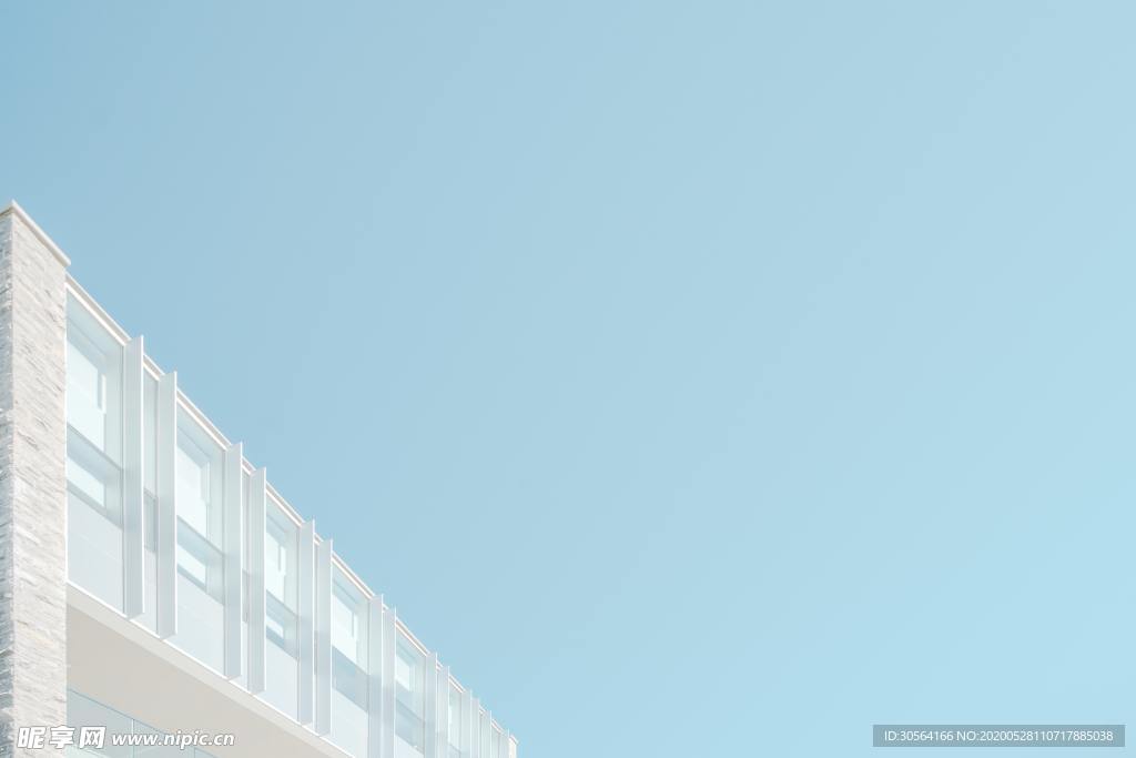 城市建筑企业天空蓝色背景素材