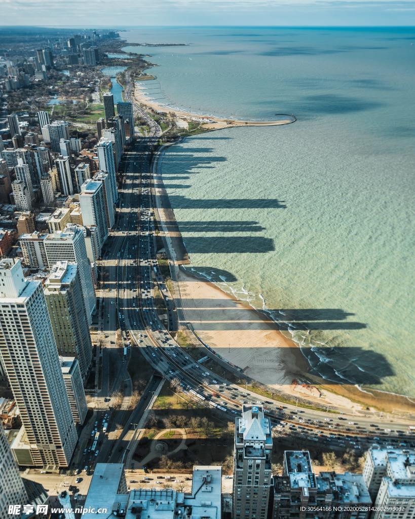 城市建筑大楼海洋商务背景素材