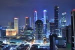 城市建筑大楼商务夜晚背景素材