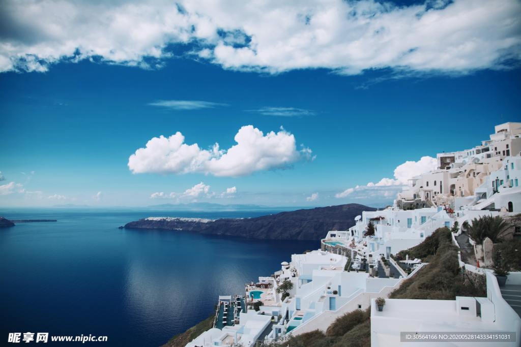海边天空蓝色建筑旅游景点素材