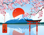日本富士山背景