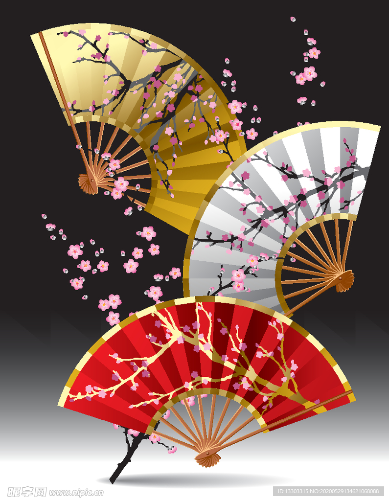 日本折扇矢量素材