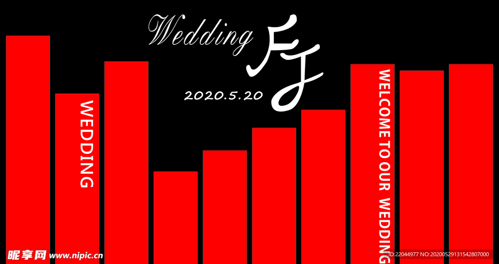 红黑色婚礼背景