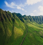 山峰绿色清新天空蓝天背景素材