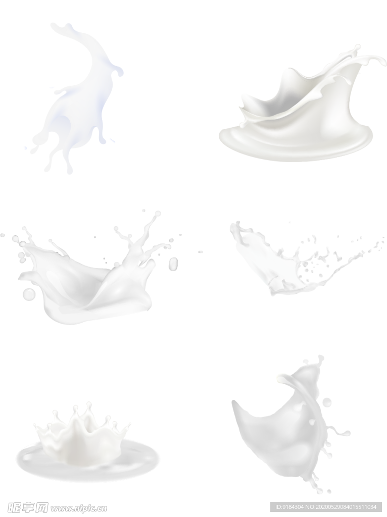 喷溅的白色牛奶元素水花
