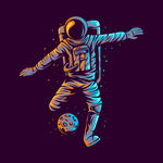 宇航员踢球