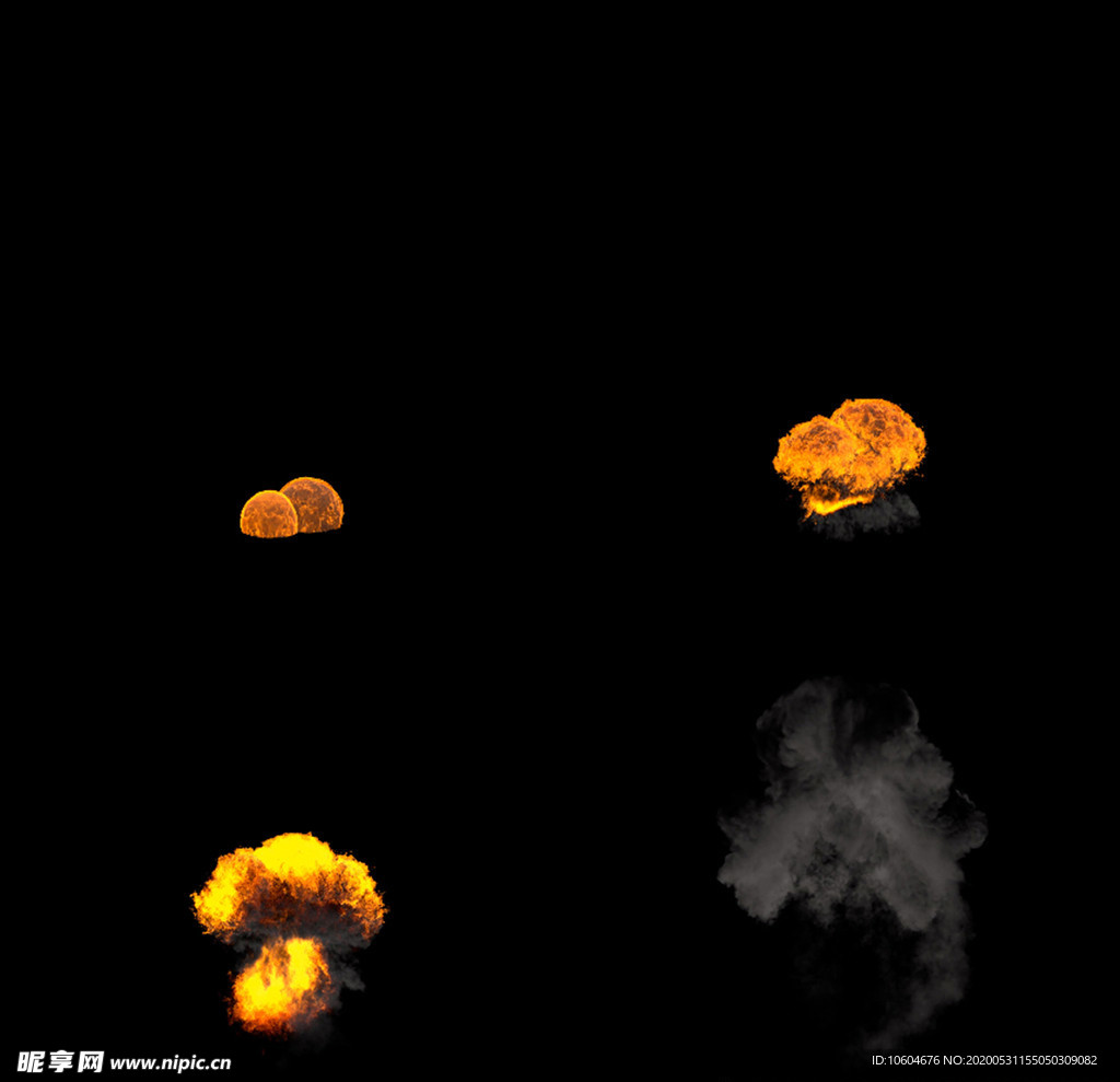 带通道的2K级火焰爆炸特效视频