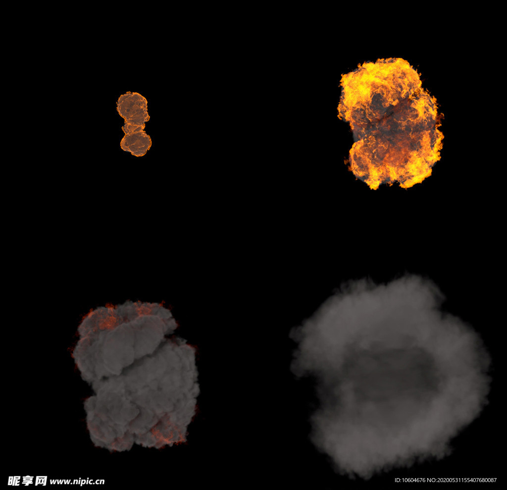 带通道的2K级火焰爆炸特效视频