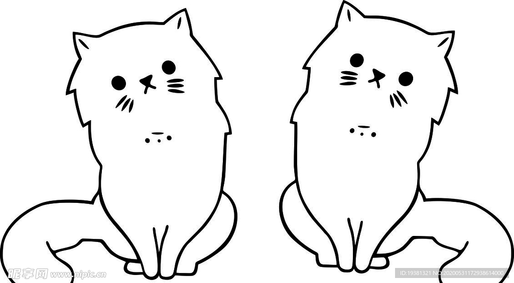 猫咪  卡通  矢量图