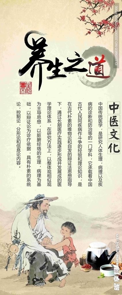 养生之道中医文化宣传展架