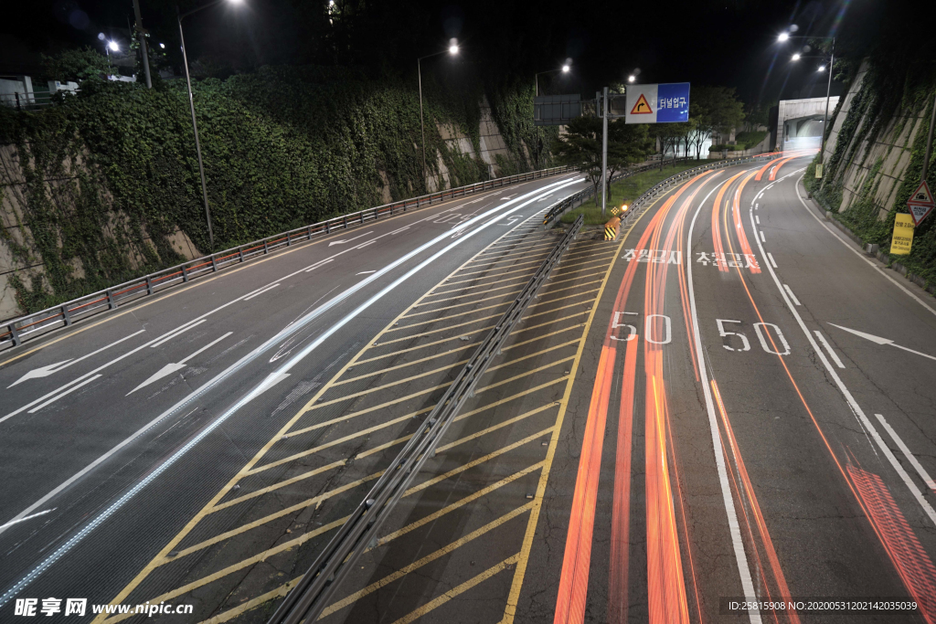 道路公路拖尾拖影图片