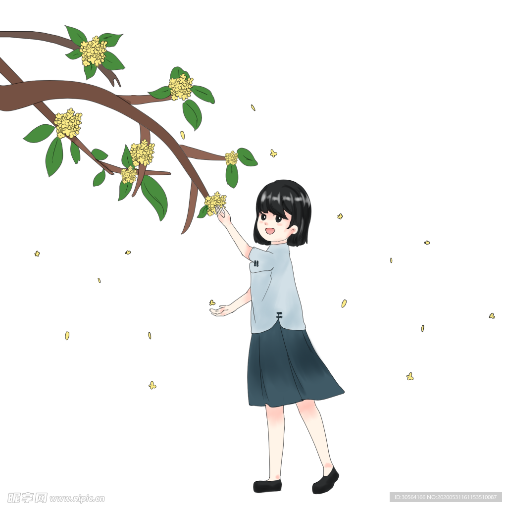 桂花八月半月饼海报素材