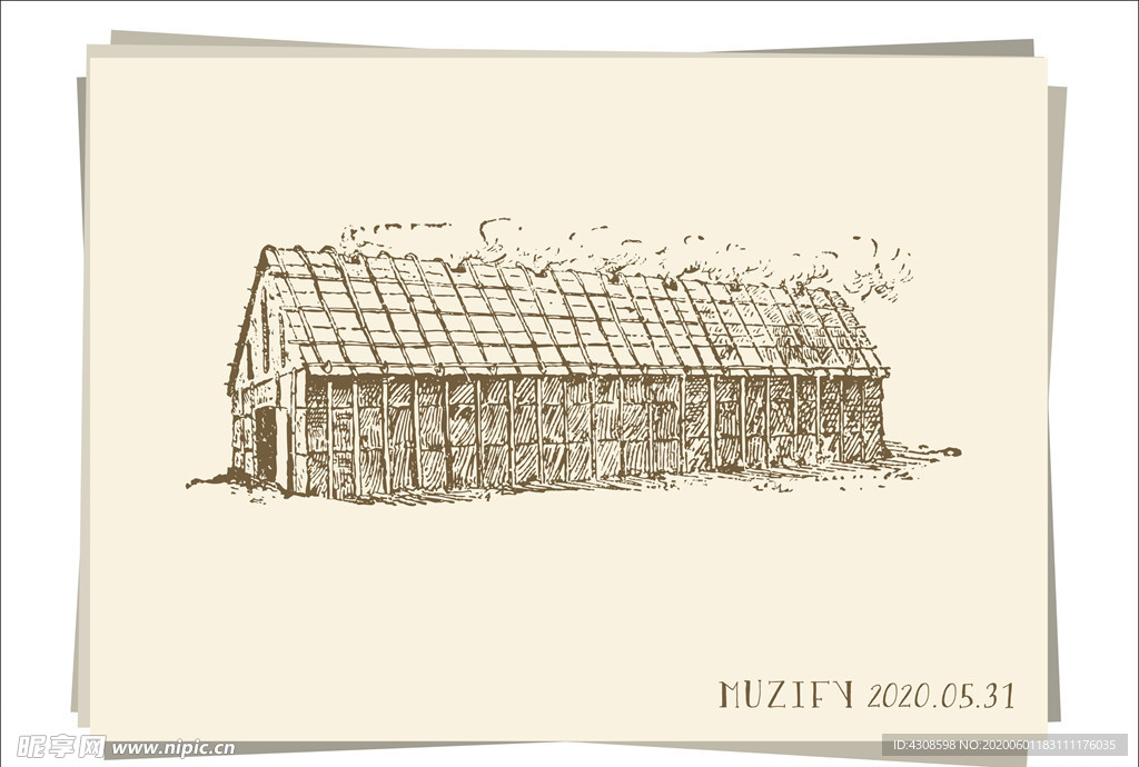 木屋 素描画