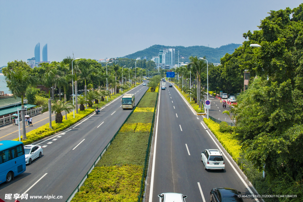 厦门道路 厦门风景 蓝天白云