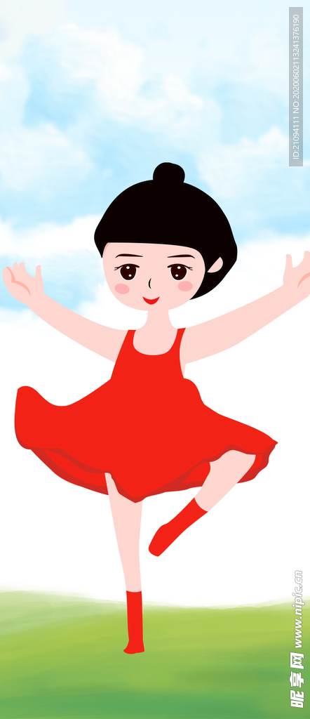 卡通插画女孩