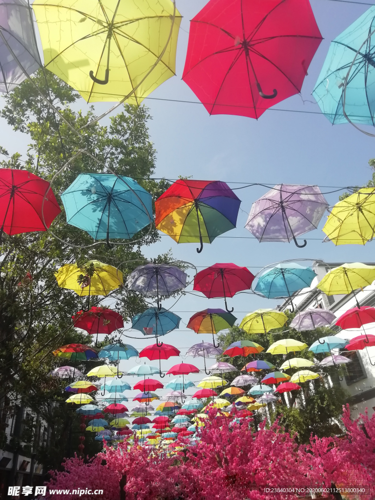 五颜六色的雨伞