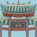 本人插画师佛山祖庙PSD分层