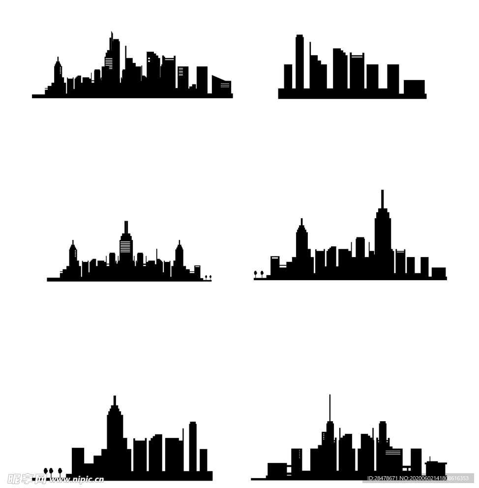 城市剪影 房屋剪影 高楼大厦