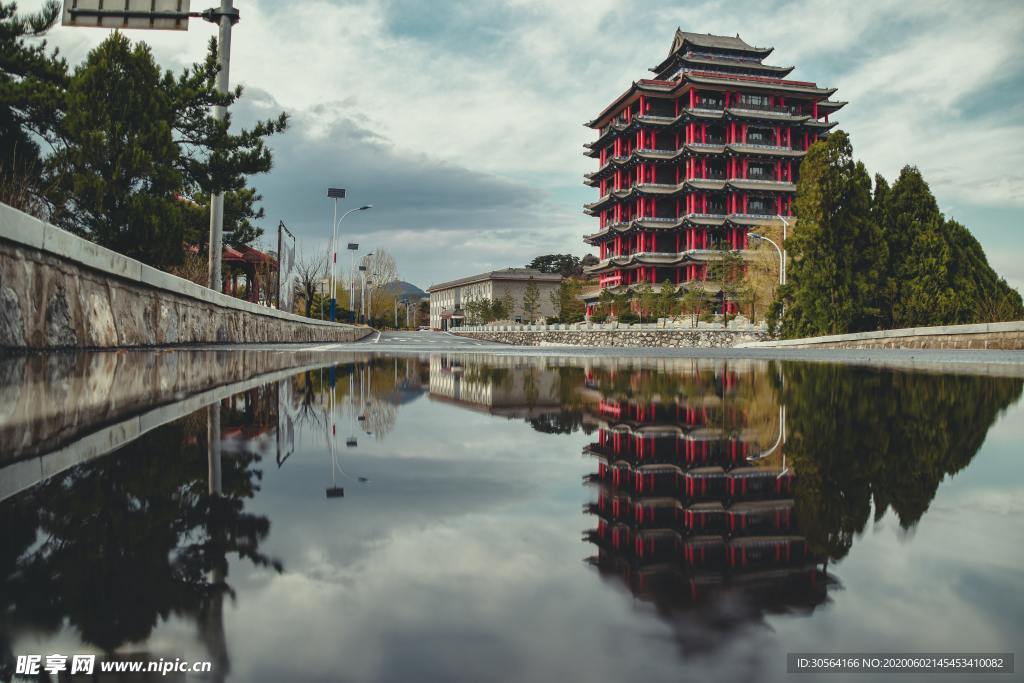 宫殿阁楼古风建筑文艺背景素材
